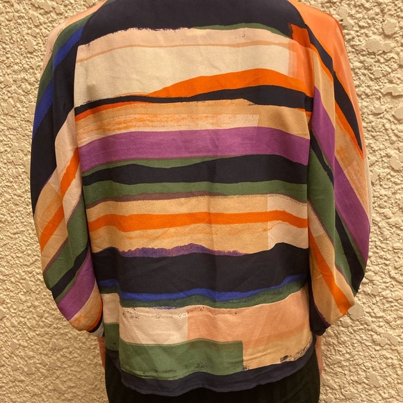 Maeve size small Anthropologie blouse in stripe watercolor print - Picture 3 of 6